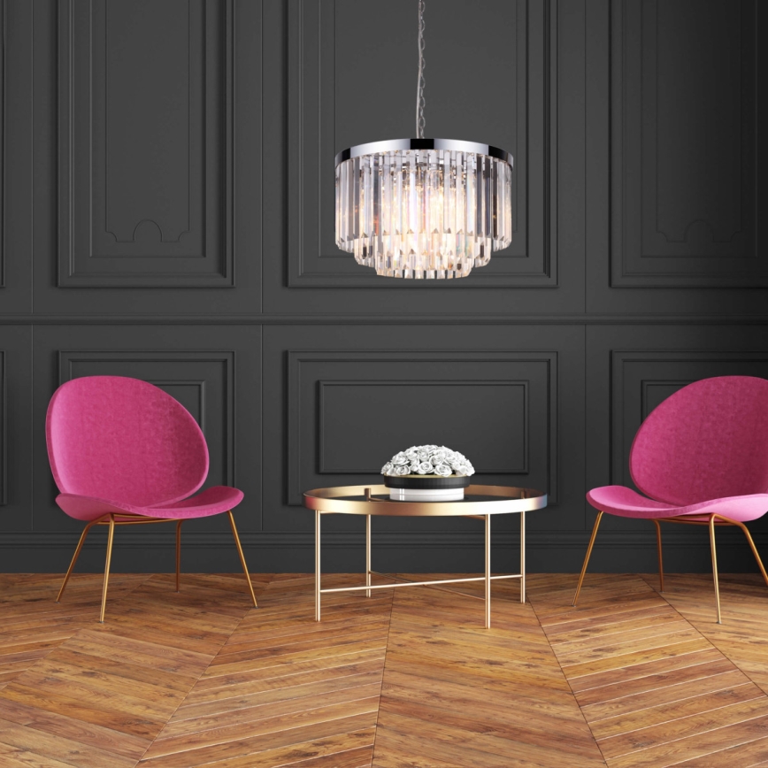 Luster na lancu VETRO 5xE14/60W/230V sjajni hrom