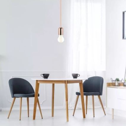Luster na lanku 1xE27/60W/230V roze zlato