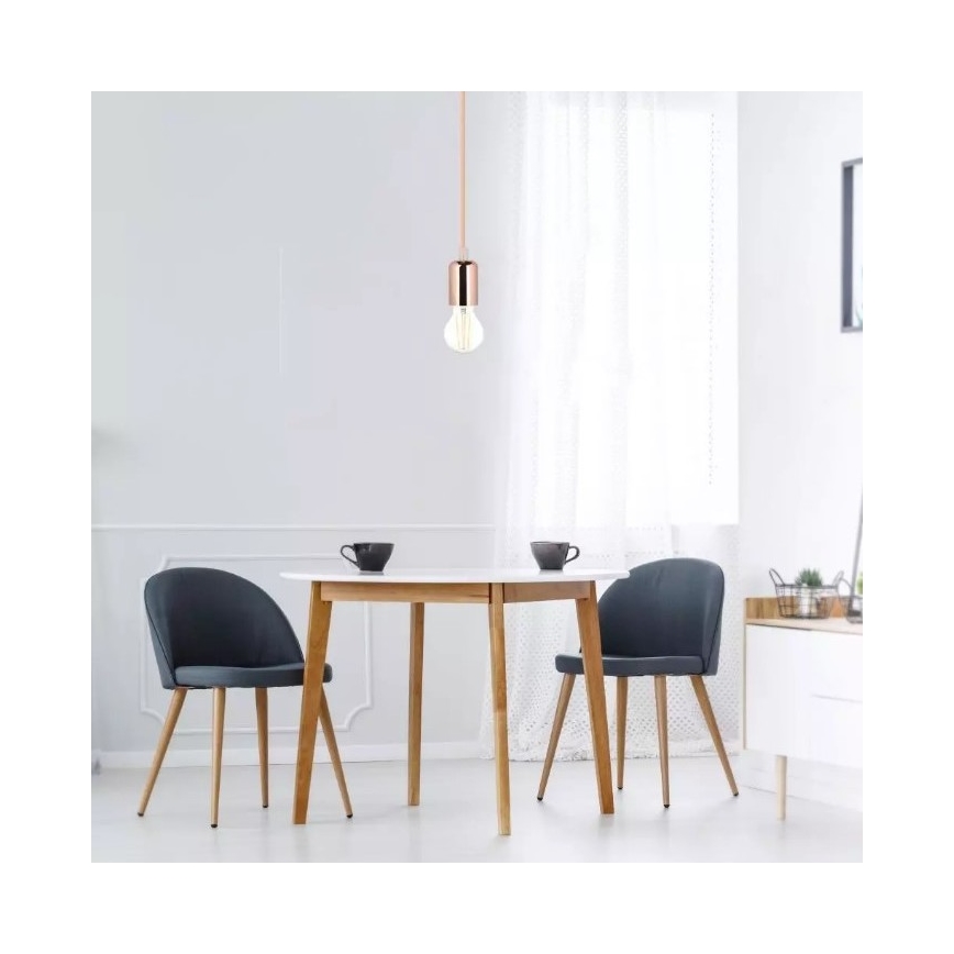 Luster na lanku 1xE27/60W/230V roze zlato