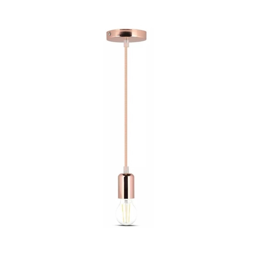 Luster na lanku 1xE27/60W/230V roze zlato