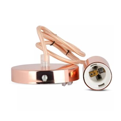 Luster na lanku 1xE27/60W/230V roze zlato