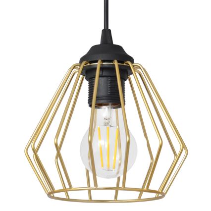 Luster na lanku AGAT 2xE27/15W/230V zlatna/crna