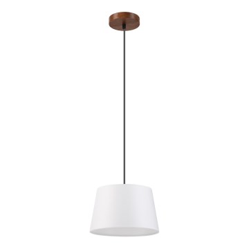 Luster na lanku AIDA 1xE27/60W/230V prečnik 25 cm hrast/orah/bela