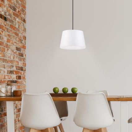 Luster na lanku AIDA 1xE27/60W/230V prečnik 25 cm hrast/orah/bela