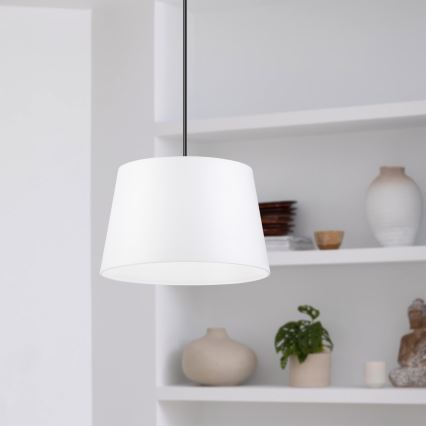 Luster na lanku AIDA 1xE27/60W/230V prečnik 25 cm hrast/orah/bela