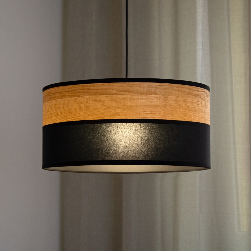 Luster na lanku ALBA 1xE27/15W/230V prečnik 40 cm crna/smeđa
