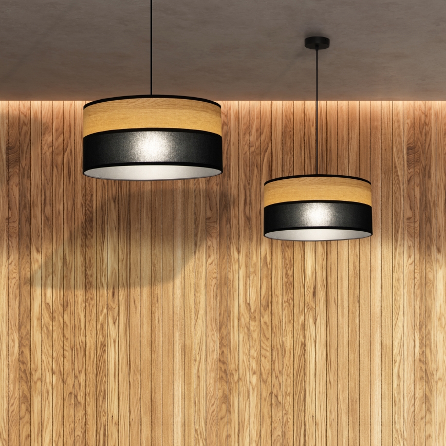 Luster na lanku ALBA 1xE27/15W/230V prečnik 40 cm crna/smeđa