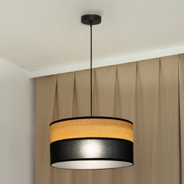 Luster na lanku ALBA 1xE27/15W/230V prečnik 45 cm crna/braon