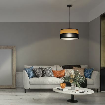 Luster na lanku ALBA 1xE27/15W/230V prečnik 45 cm crna/braon