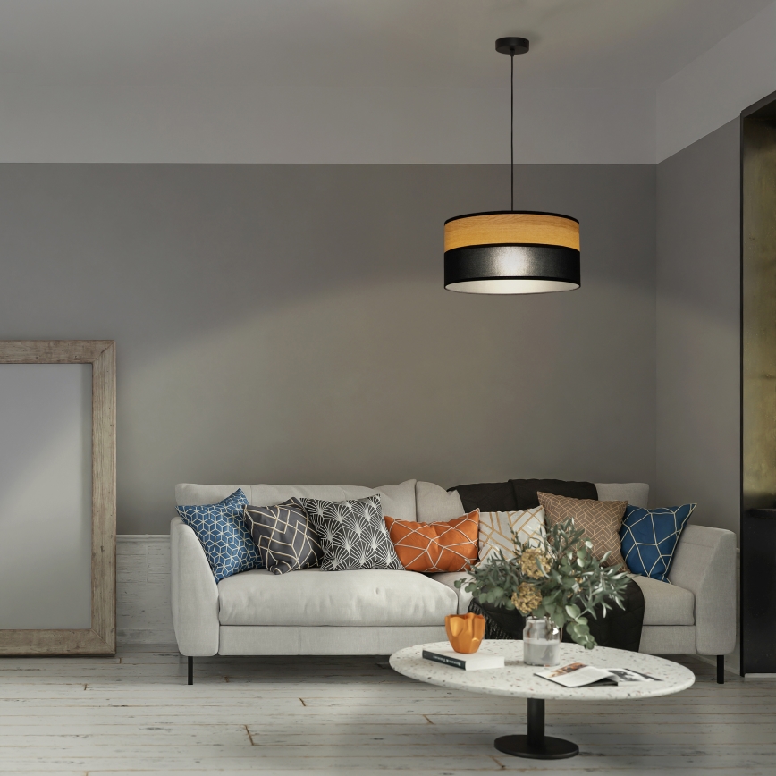 Luster na lanku ALBA 1xE27/15W/230V prečnik 45 cm crna/braon