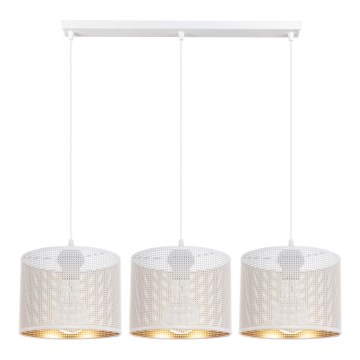 Luster na lanku ALDO 3xE27/60W/230V bela