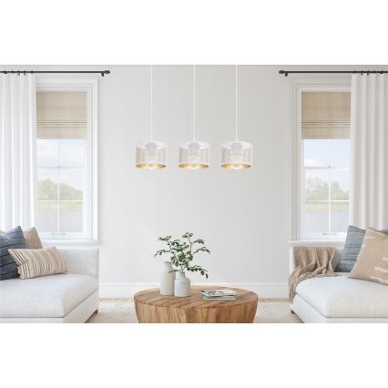 Luster na lanku ALDO 3xE27/60W/230V bela