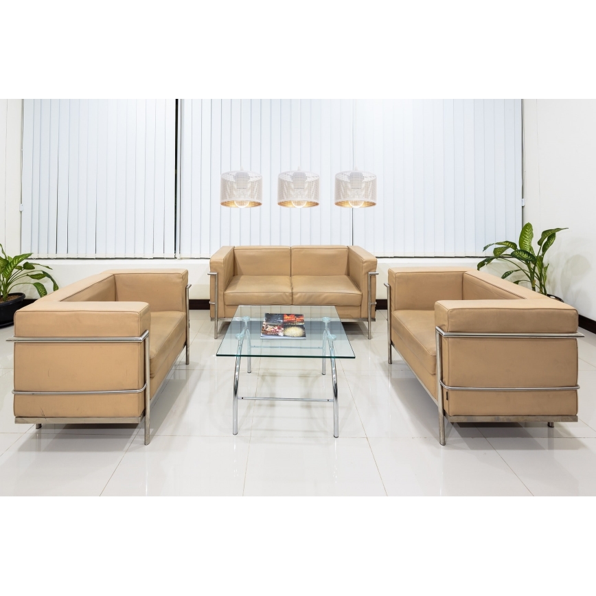 Luster na lanku ALDO 3xE27/60W/230V bela