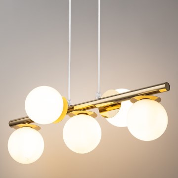 Luster na lanku AVOLA 5xG9/12W/230V zlatni