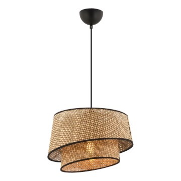 Luster na lanku BARETTE 1xE27/60W/230V braon/crna