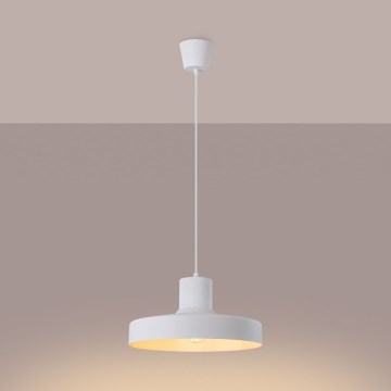 Luster na lanku BILO 1xE27/15W/230V prečnik 35 cm bela