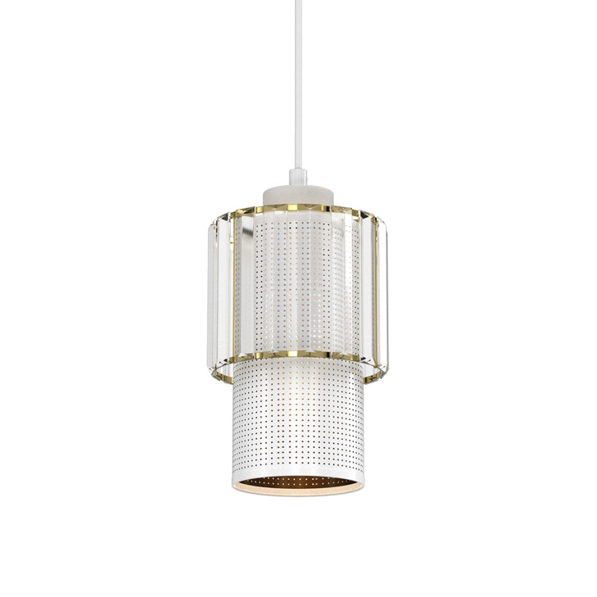 Luster na lanku BLANCO 1xE27/60W/230V bela