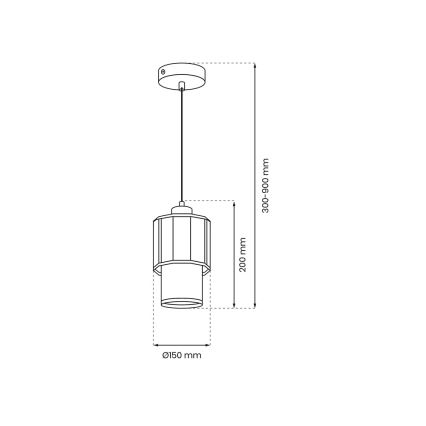 Luster na lanku BLANCO 1xE27/60W/230V bela