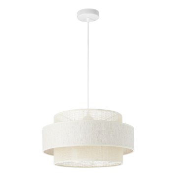 Luster na lanku BOHO 1xE27/60W/230V prečnik 40 cm krem/juta