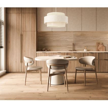 Luster na lanku BOHO 1xE27/60W/230V prečnik 40 cm krem/juta