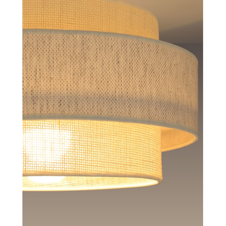 Luster na lanku BOHO 1xE27/60W/230V prečnik 40 cm krem/juta