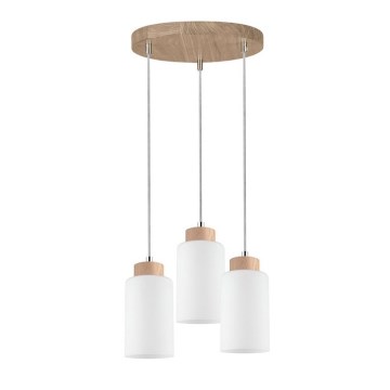 Luster na lanku BOSCO 3xE27/60W/230V hrast