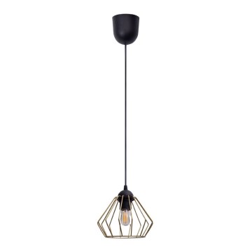 Luster na lanku CEED GOLD 1xE27/60W/230V Ø 17,5 cm crna/zlatna