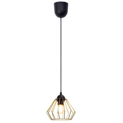 Luster na lanku CEED GOLD 1xE27/60W/230V Ø 17,5 cm crna/zlatna