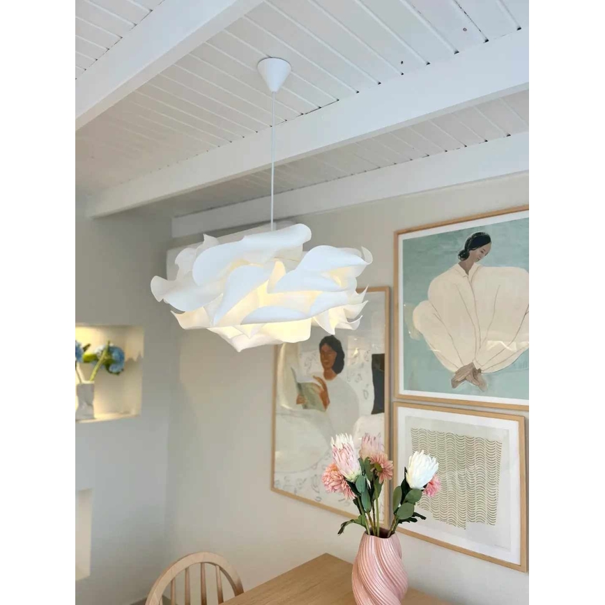 Luster na lanku CLOUDY 1xE27/40W/230V bela