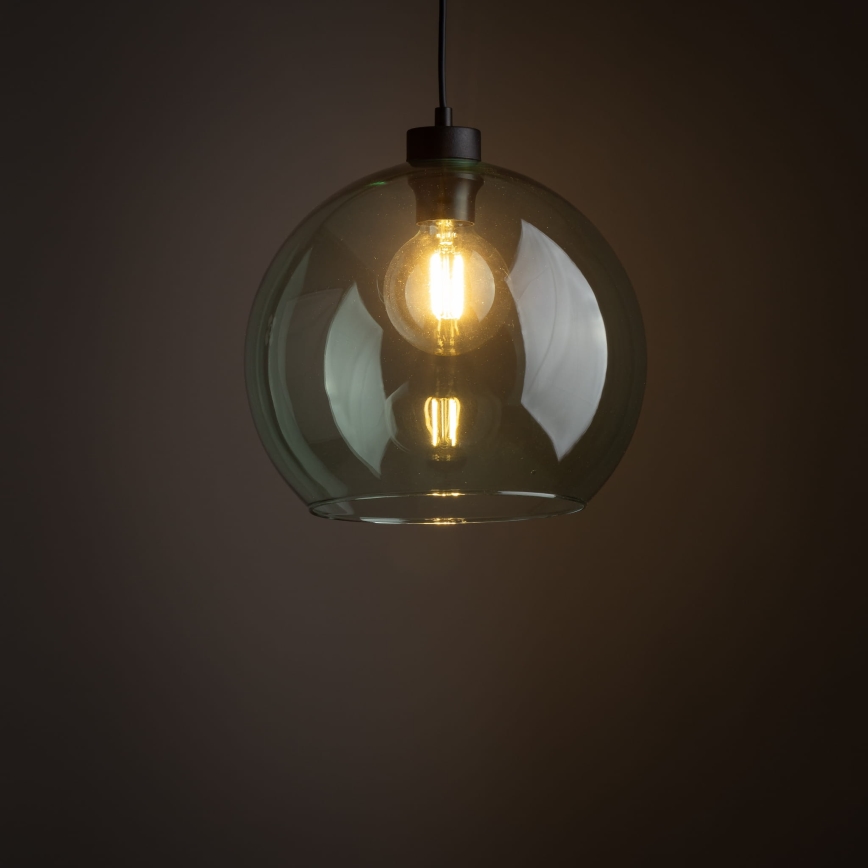 Luster na lanku CUBUS 1xE27/15W/230V crna/zadimljena zelena