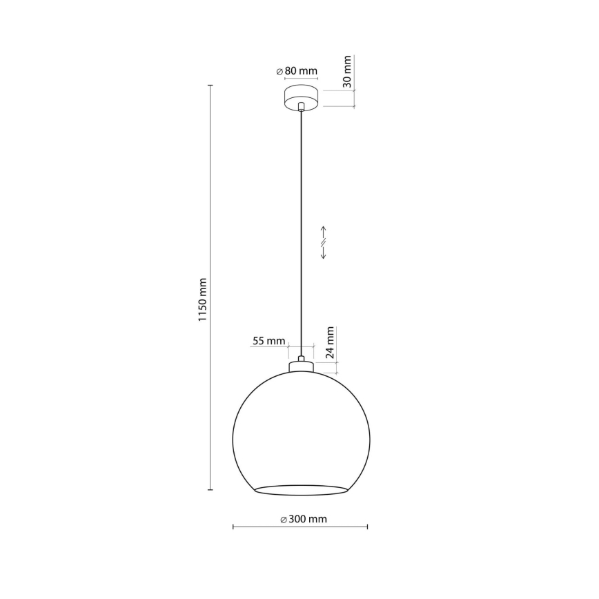 Luster na lanku CUBUS 1xE27/15W/230V crna/zadimljena zelena