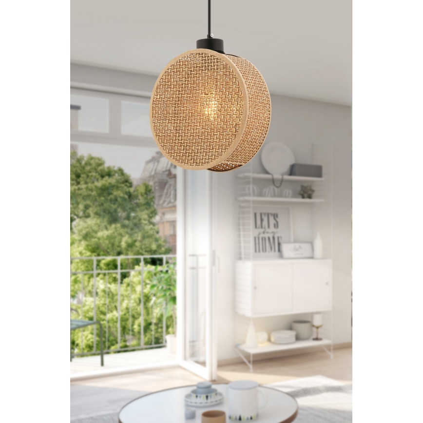 Luster na lanku DRUM 1xE27/60W/230V braon