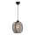 Luster na lanku DRUM 1xE27/60W/230V siva/crna