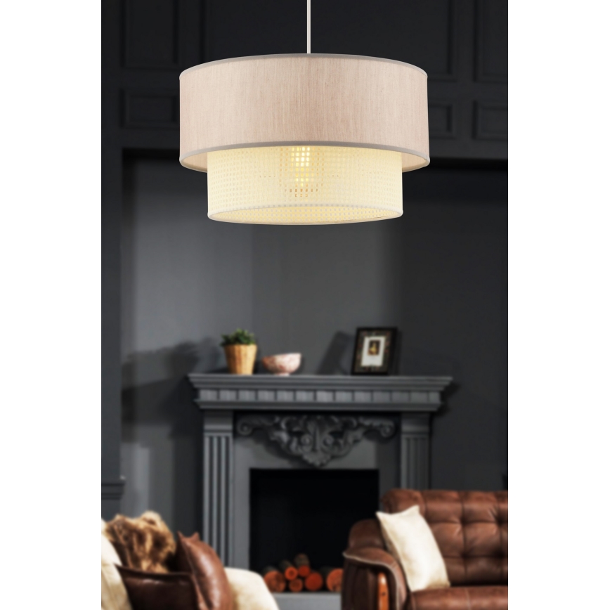 Luster na lanku ECHO 1xE27/60W/230V bež/krem