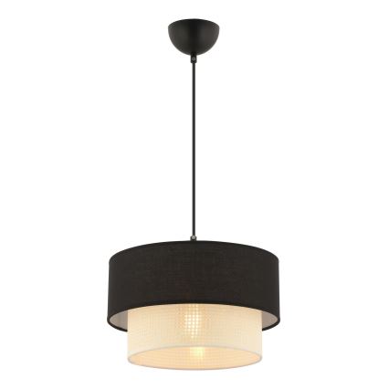 Luster na lanku ECHO 1xE27/60W/230V crna/krem