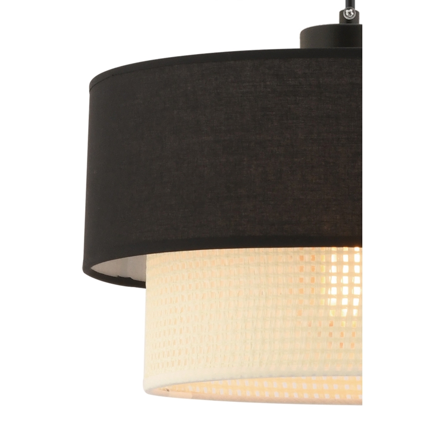 Luster na lanku ECHO 1xE27/60W/230V crna/krem