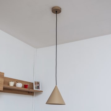 Luster na lanku ETNA II 1xE27/15W/230V, prečnik 18,5 cm, bež