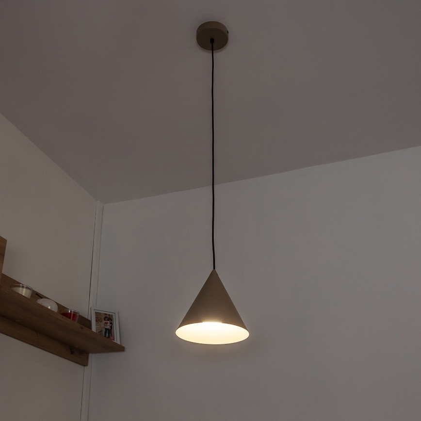 Luster na lanku ETNA II 1xE27/15W/230V, prečnik 18,5 cm, bež