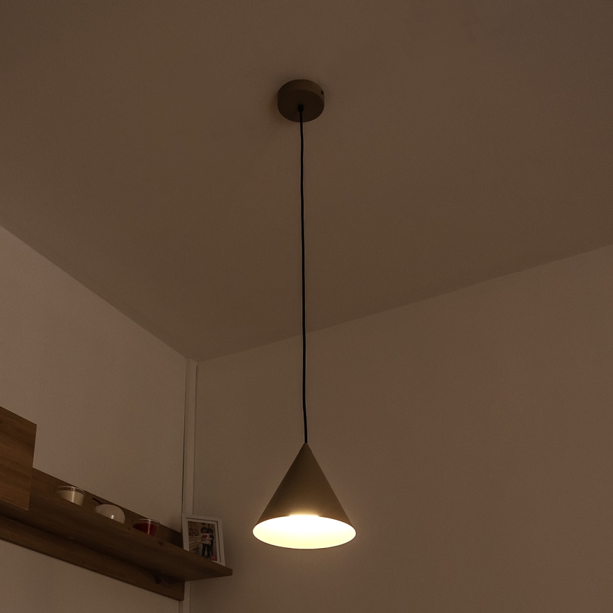 Luster na lanku ETNA II 1xE27/15W/230V, prečnik 18,5 cm, bež