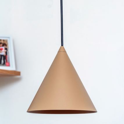 Luster na lanku ETNA II 1xE27/15W/230V, prečnik 18,5 cm, bež