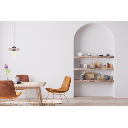 Luster na lanku FALCO 1xE27/60W/230V, prečnik 20 cm, bež
