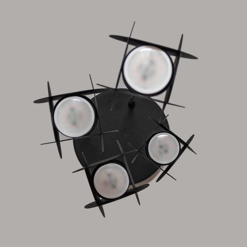 Luster na lanku GAMBIT 4xGU10/10W/230V, crne boje