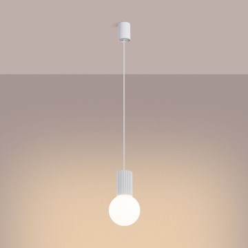 Luster na lanku HALO 1xG9/8W/230V pr. 12 cm bela