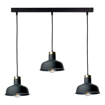 Luster na lanku HEBE 3xE27/60W/230V crna