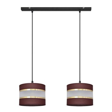 Luster na lanku HELEN 2xE27/15W/230V braon/crna/zlatna