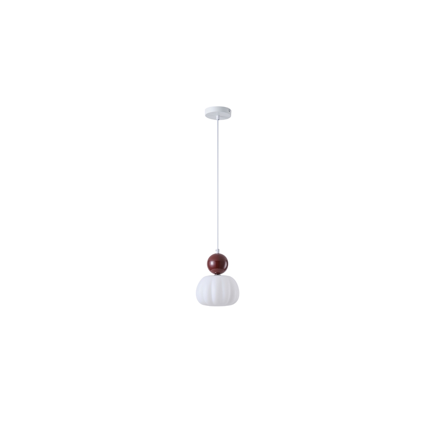 Luster na lanku HELIOS 1xG9/7W/230V bela/braon