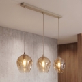 Luster na lanku ISTAR 3xE27/15W/230V bež/zadimljena bež
