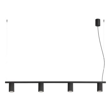 Luster na lanku KARBON 4xGU10/10W/230V crna