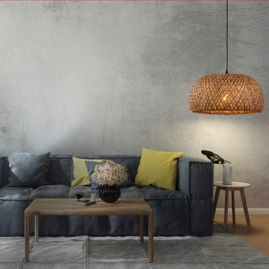 Luster na lanku KORFU 1xE27/20W/230V prečnik 38 cm bambus
