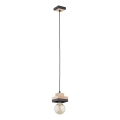 Luster na lanku LARSO 1xE27/15W/230V crna/bež